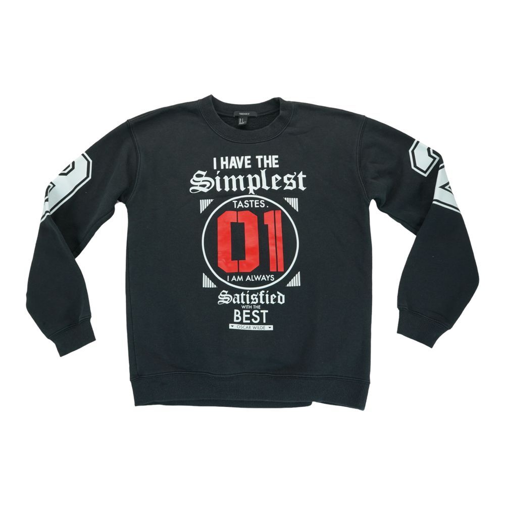 Forever 21 Black Oscar Wilde I have the simplest taste Pullover Sweatshirt Sz S